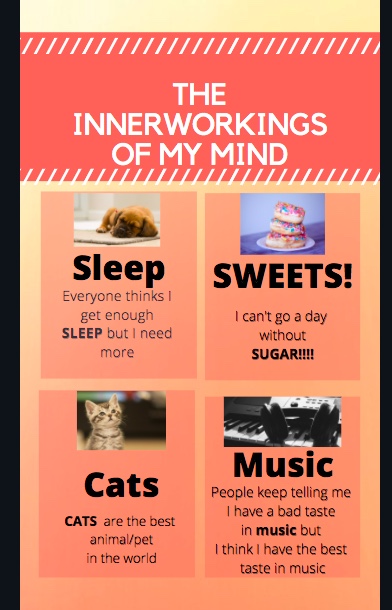 Ms_EMcCann's tweet photo. What's going on inside your mind?! Sharing our responses in an #Infographic using @canva today! 😆 #MediaLiteracy #CoolNewTool https://t.co/GiElBWDSt0