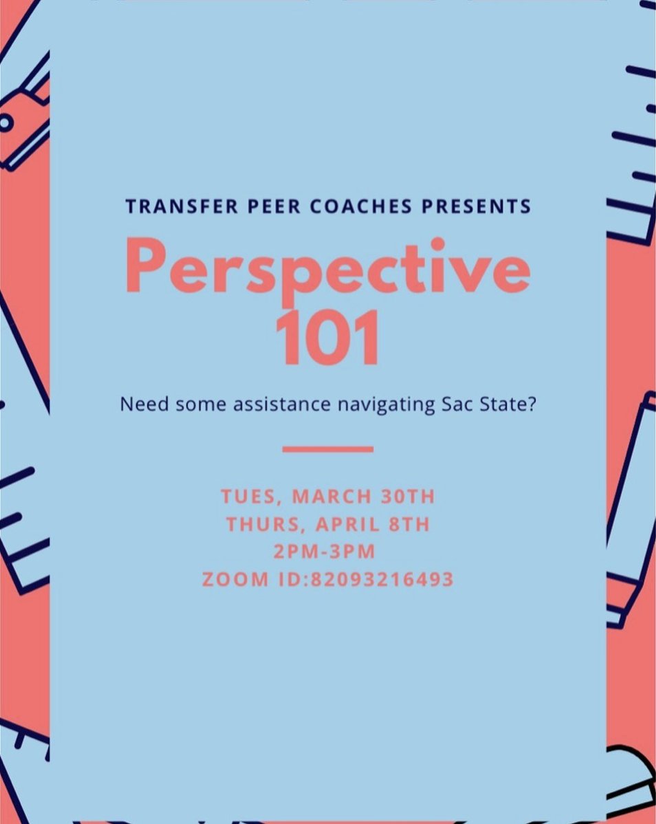 sacstateacad's tweet image. Join the Transfer Peer Coaches on Tuesday, March 30th and Thursday, April 8th to learn more about transfer information. 
We want to make our future hornets transfer experience easier! 
#transfercommunity
