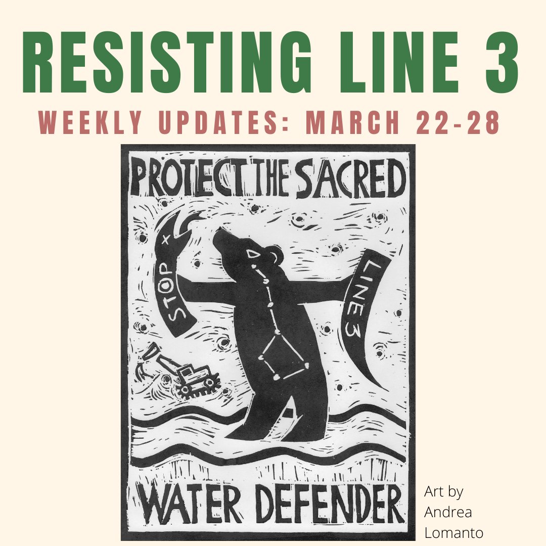 Web3Resist's tweet image. Every Monday we will be sharing #StopLine3 updates from the previous week. 

Here is a thread on last week (Mar. 22-28)🧵: