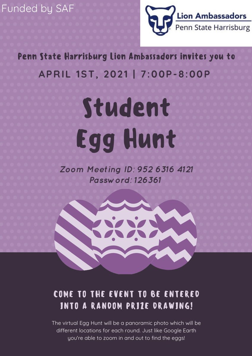 state_lion's tweet photo. Easter is just around the corner... and so is Lion Ambassadors annual Egg Hunt for BOTH students and community! Don’t miss our this Thursday... it will be EGGcellent https://t.co/Lvtp7RgSdr