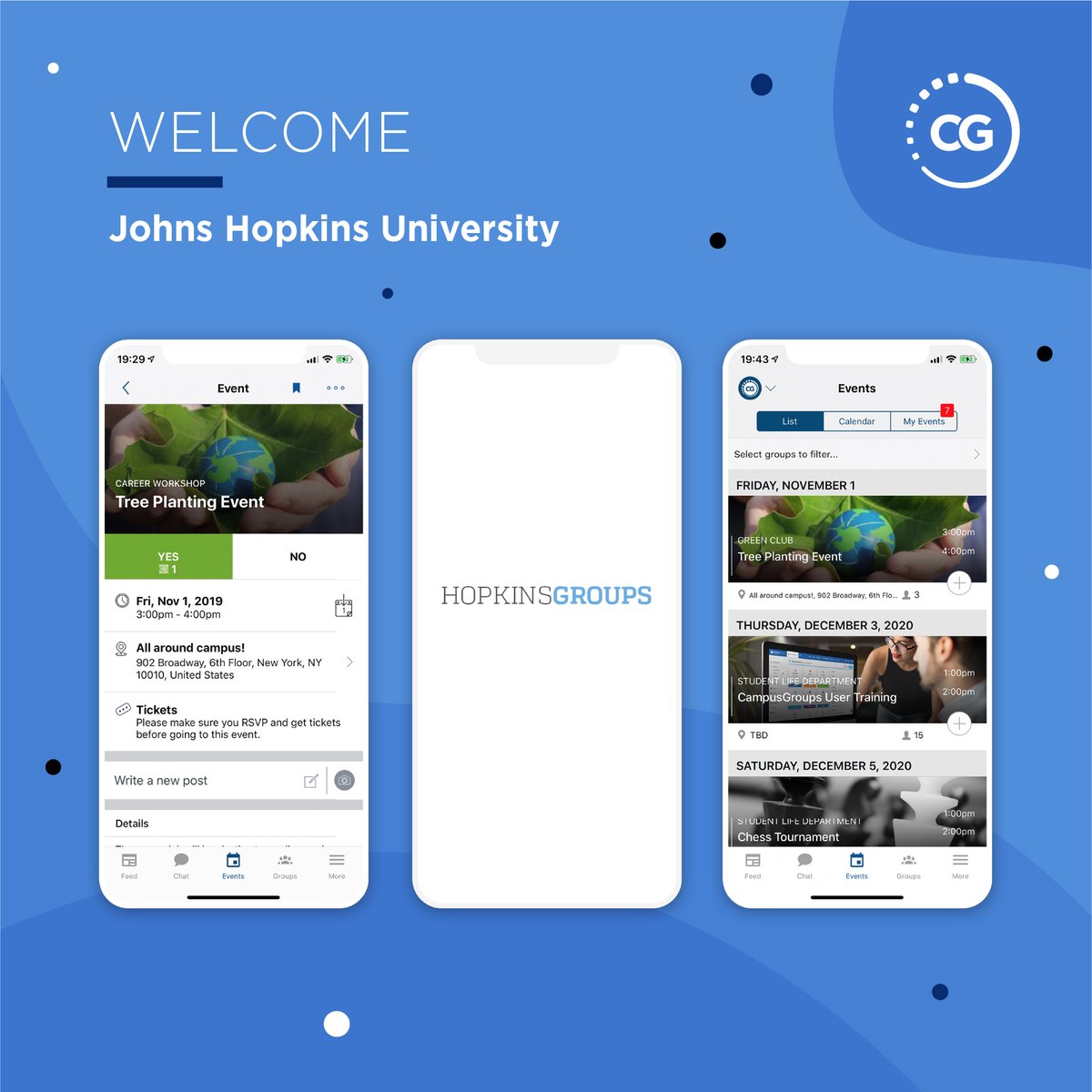 CampusGroups's tweet photo. New App Alert! @JohnsHopkins University’s new mobile app, Hopkins Groups, creates a one stop shop for JHU students to discover and join events and groups and #getinvolved on the go. We’re honored to work together!
#studentlife #campuslife #edtech #campusapp #appdesign #highered https://t.co/KzRhlNUVKz