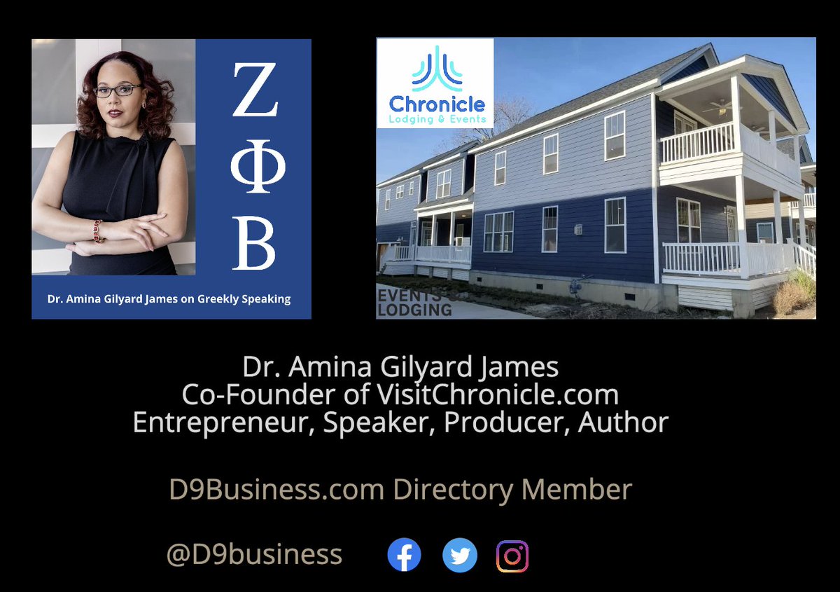 GreeklySpeaking's tweet photo. Dr. Amina Gilyard James recently joined the D9 Business Directory.  Check out the profile and add your business today at https://t.co/tSlwL7zDiW https://t.co/0wZMgCo62a