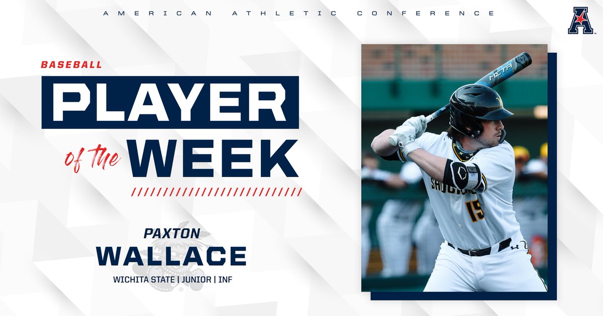 Paxton Wallace of <a href="/GoShockersBSB/">Wichita State Baseball</a> is this week's Player of the Week after hitting .444 with 7 runs, 2 HR and 8 RBI in a 4-0 week!