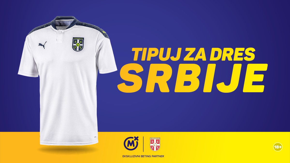 MozzartBet's tweet photo. 🇷🇸Osvoji dres Srbije🇷🇸

Zaprati Mozzart Bet✅

Retvituj ovu objavu uz quote 🔁

Prognoziraj koji naš fudbaler će postići prvi gol protiv Azerbejdžana ⚽

Svi pratioci koji pogode su u konkurenciji za osvajanje dresa!

Srećno svima! 🇷🇸 https://t.co/Bfv0dQb3Tb