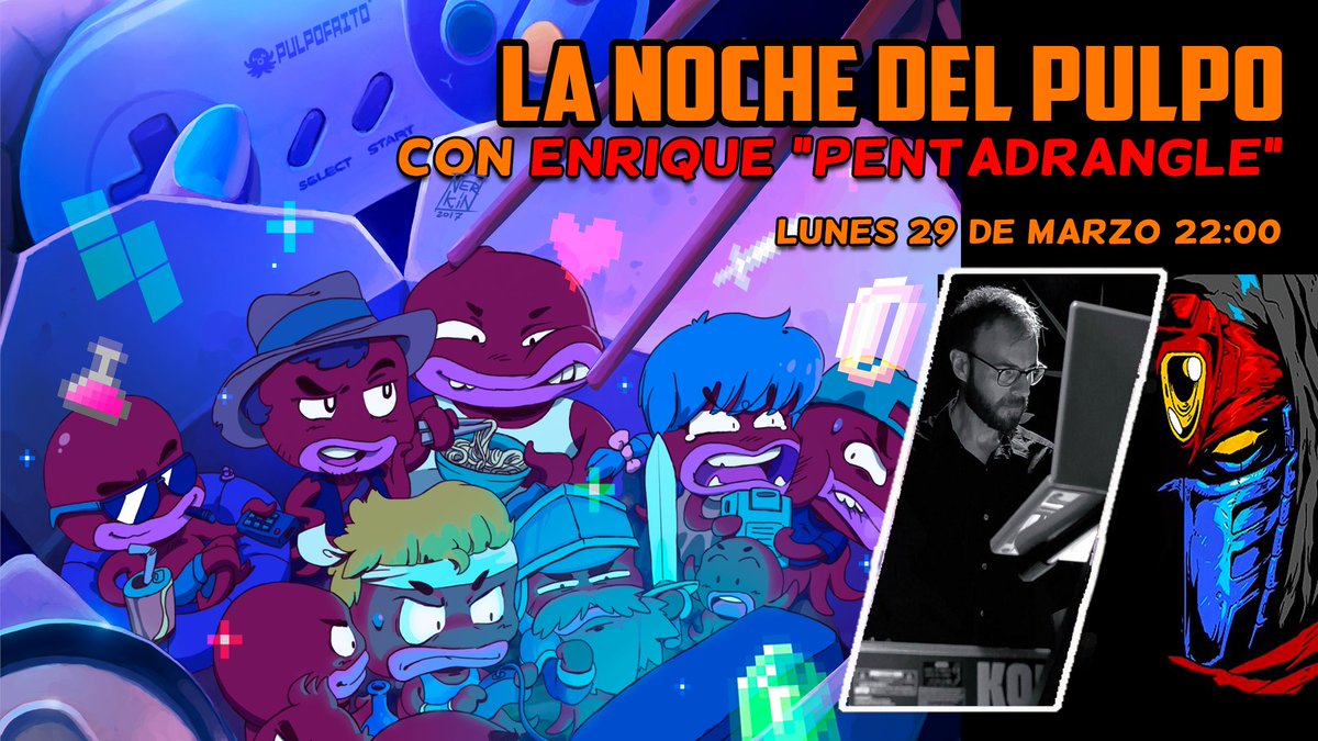 Y recuerda que esta noche tienes cita con los pulpos <a href="/danielsan2727/">Daniel-san Mosquera</a> <a href="/Evil_RyuZ/">Sega no Tatsujin</a> y <a href="/Pulpofrito/">Pulpo Frito</a> a las 22:00 para charlar con <a href="/pentadrangle/">PΞNTΛDRΛNGLΞ</a> , compositor de Cyber Shadow.