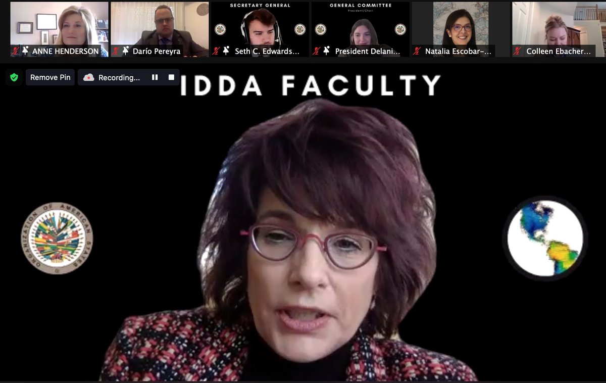iddawmoas's tweet photo. Dr. Joan Andorfer, President of the #IDDA welcomes delegates to the #2021VirtualWMOAS #FutureDiplomats #ModelDiplomacy https://t.co/M85jkiTKZn