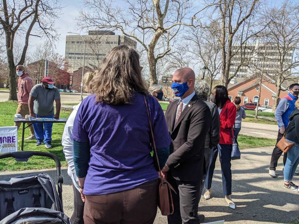 MikPappas's tweet photo. My candidacy for Common Pleas is part of something much bigger: the Movement to End Mass Incarceration in Allegheny County. This was more clear than ever at the @UniteforPA Slate of Eight canvass launch and rally this weekend. Special thanks to @RepSummerLee @SummerForPA!! https://t.co/j88TTsrPhc