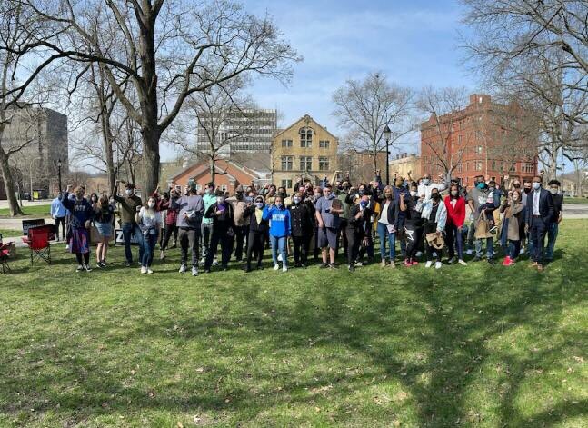 MikPappas's tweet photo. My candidacy for Common Pleas is part of something much bigger: the Movement to End Mass Incarceration in Allegheny County. This was more clear than ever at the @UniteforPA Slate of Eight canvass launch and rally this weekend. Special thanks to @RepSummerLee @SummerForPA!! https://t.co/j88TTsrPhc