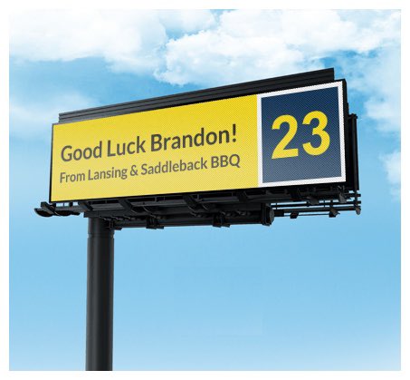 Good luck, Brandon Johns! We are running billboards around Lansing &amp; Ann Arbor supporting Brandon Johns Jr. who plays on UofM’s Basketball team. Brandon is from East Lansing and went to East Lansing High School. Even though we may be partial to MSU, we love to support local!