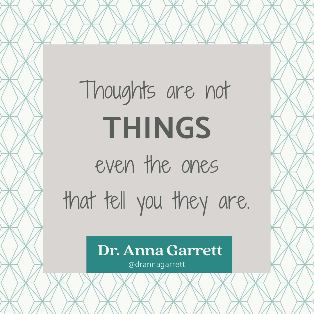 Thoughts are not "things."

There are no "pills' that turn off head clatter (racing thoughts).

If you're looking for help #unwindinganxiety I highly recommend Dr. Jud Brewer's new book "Unwinding Anxiety."

#anxiety #racingthoughts #midlifemindset #drannagarrett