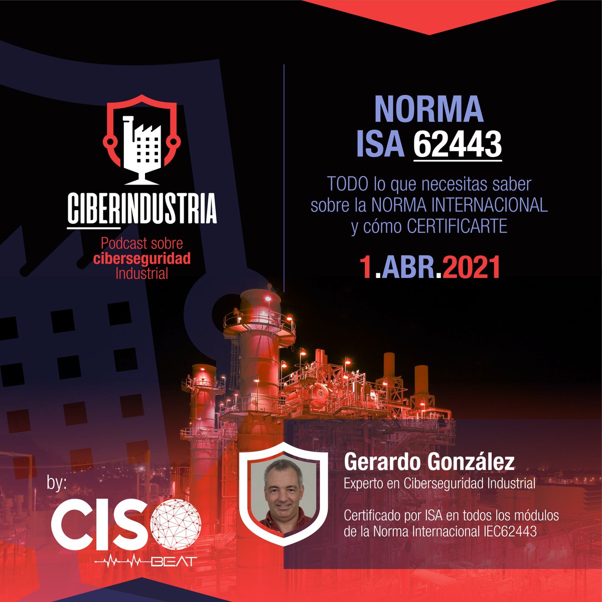 CISObeat's tweet photo. Este jueves estrenamos #CIBERINDUSTRIA un podcast de ciberseguridad OT. En esta oportunidad hablaremos sobre la ISA/IEC 62443 de la mano de Gerardo Gonzáles, experto en ciberseguridad industrial certificado en todos los módulos de esta norma. https://t.co/K2p5ZvRMXT https://t.co/z8hcyHILS8