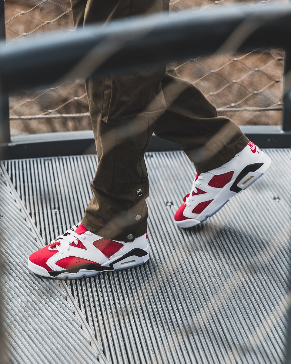 retro 6 carmine 2021 on feet
