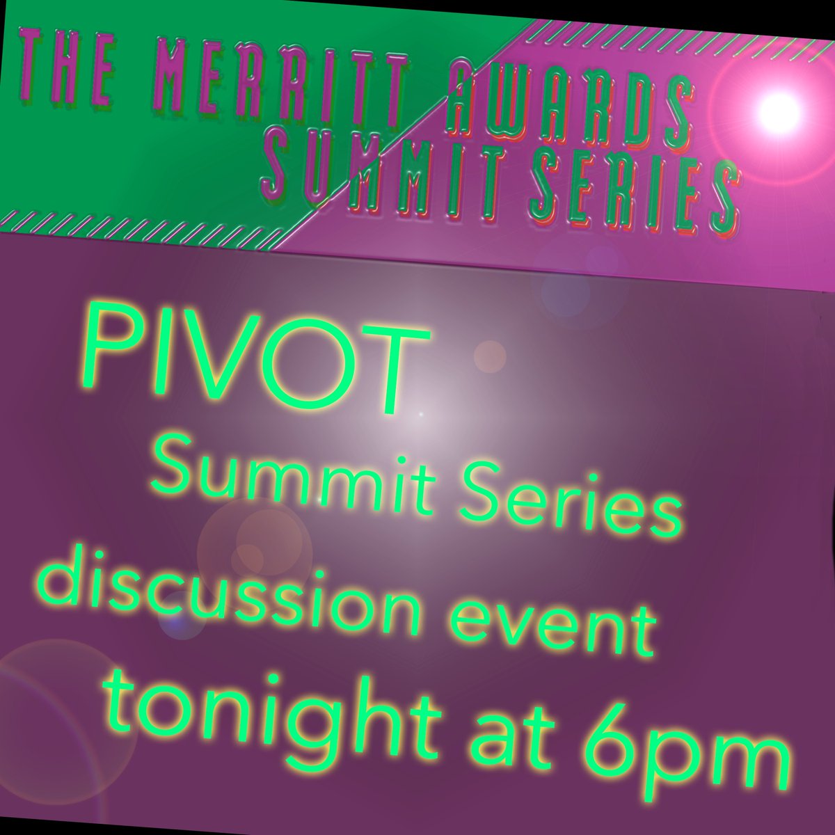 MerrittAwards's tweet photo. Theatre folk: PIVOT Summit Series discussions are tonight 6-8.  Okay to come late and leave early.  Pop in for some camaraderie and fresh ideas.  Details and registration link: https://t.co/V1J249Q0Km https://t.co/CrGgAwmjg1