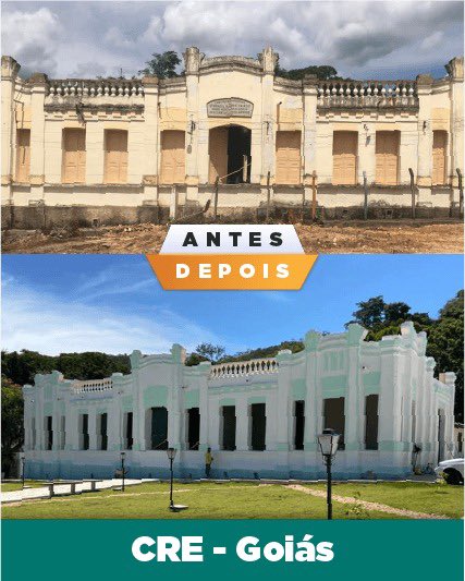 ronaldocaiado's tweet photo. Quase 92 anos de história estavam se deteriorando quando encontramos o antigo Palácio da Instrução, em Goiás. Mas logo iniciamos uma obra de recuperação com investimento de R$888.278,05 e o resultado ficou lindo demais. Agora sim nossa CRE tem a estrutura totalmente que merece. https://t.co/rZ6Pw8BDdl