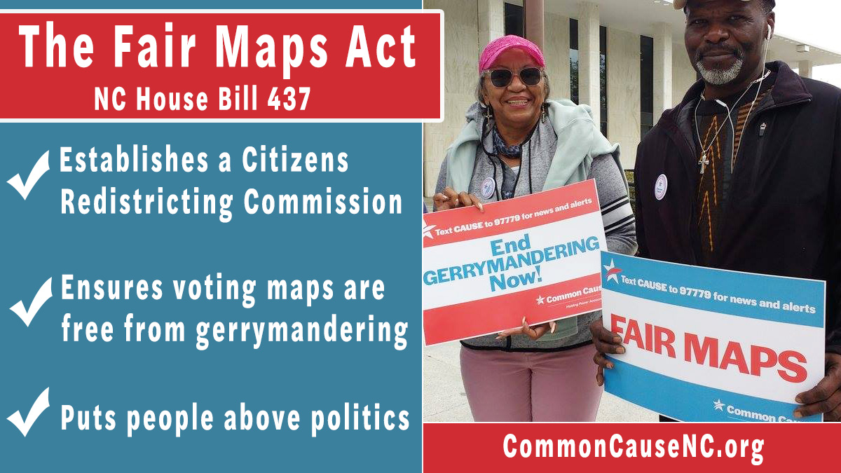 CommonCauseNC's tweet photo. The #FairMapsAct would end #gerrymandering for good by creating a citizens #redistricting commission to draw fair voting districts that reflect NC, protect communities and put people above politics.

📢Voice your support for #fairMaps: https://t.co/wexWQ9Z0De https://t.co/keLNE687YI