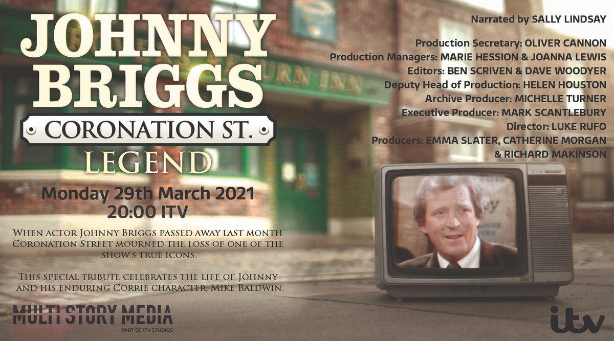 JWTranscripts's tweet image. Catch Johnny Briggs: Coronation Street Legend - tonight on @itvstudios at 8pm.  All master interview completed by @JWTranscripts