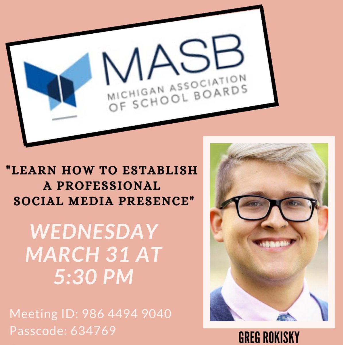 Tune in Wednesday night to hear how to establish a professional media presence!

Zoom Link: msu.zoom.us/j/98644949040

Passcode: 634769