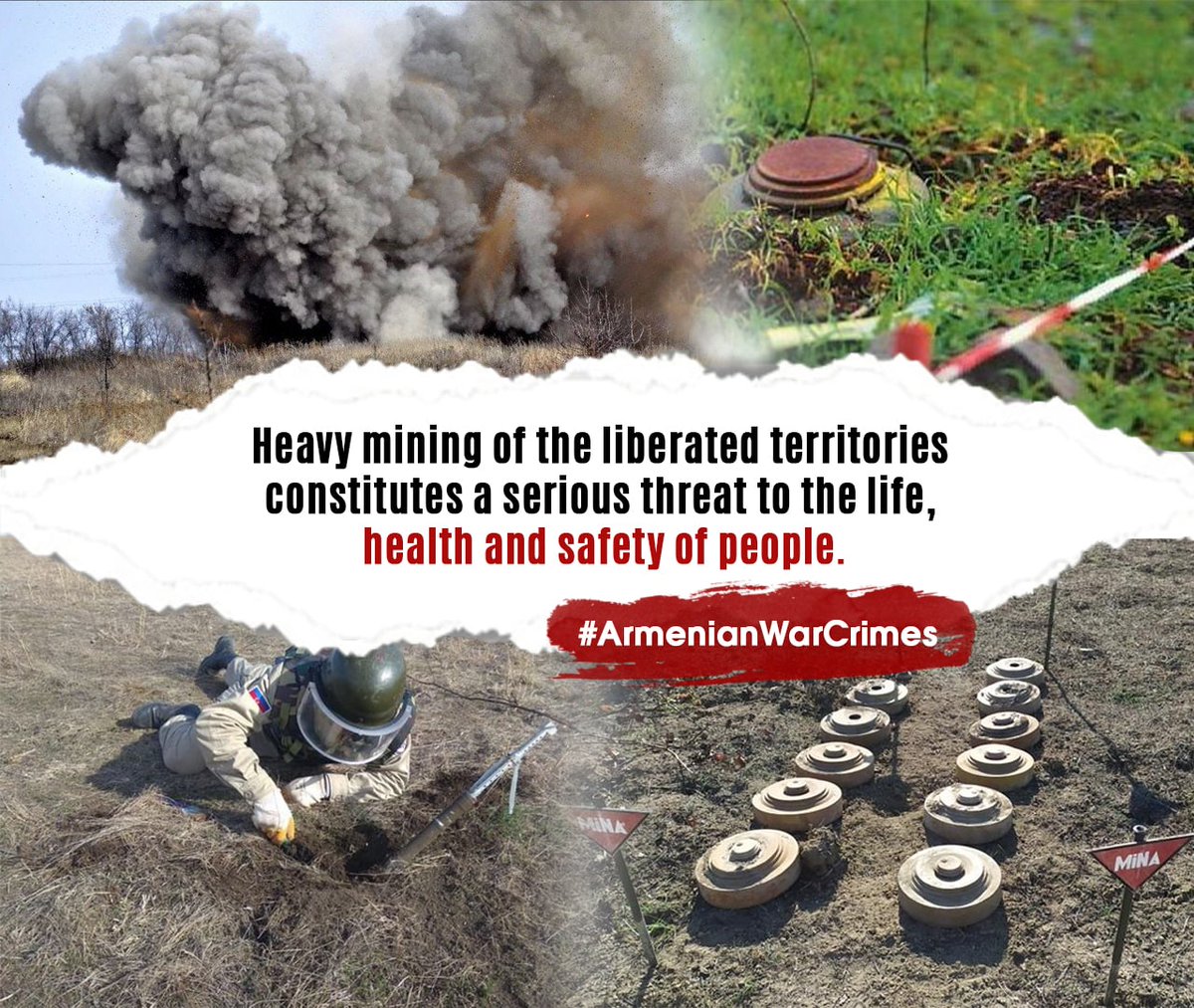 Bayram__Aliyev's tweet photo. -For about 30 years, Armenia has mined a large part of occupied territories of Azerbaijan. So, today main duty is to clear these territories of mines. #ArmenianWarCrimes #IMAD2021 https://t.co/LrY1iL6EeD