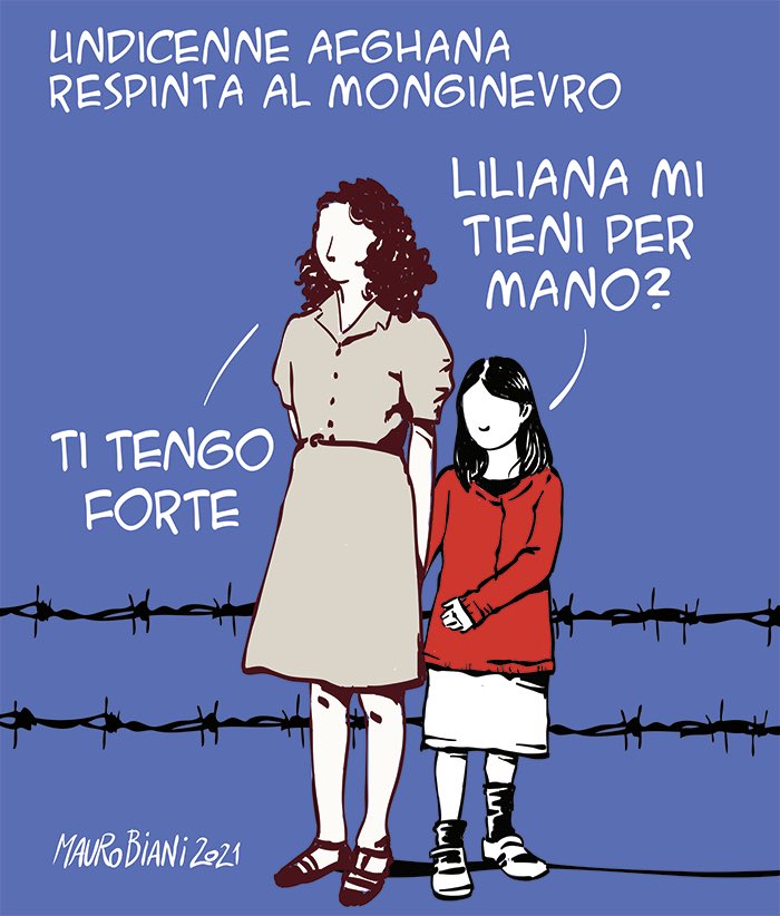 nonsonpago1's tweet photo. @maurobiani: #respingimenti #monginevro #rottabalcanica #persone #migranti #lilianasegre  la bambina afghana. Ieri su @repubblica 

#Biani ! 

#CapriceDeLeuze #blob @BlobRai3 https://t.co/0W48bzLD8P