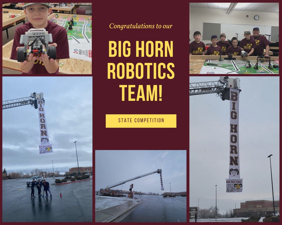 bighornramswy's tweet image. Congratulations to our Big Horn Robotics teams as they competed in the state competition last week. They had to submit a completed robot run then complete a 30-minute interview over zoom. Also had some great support from the firetruck. #BigHornRamsRobotics #FLL2021 #BigHornRams