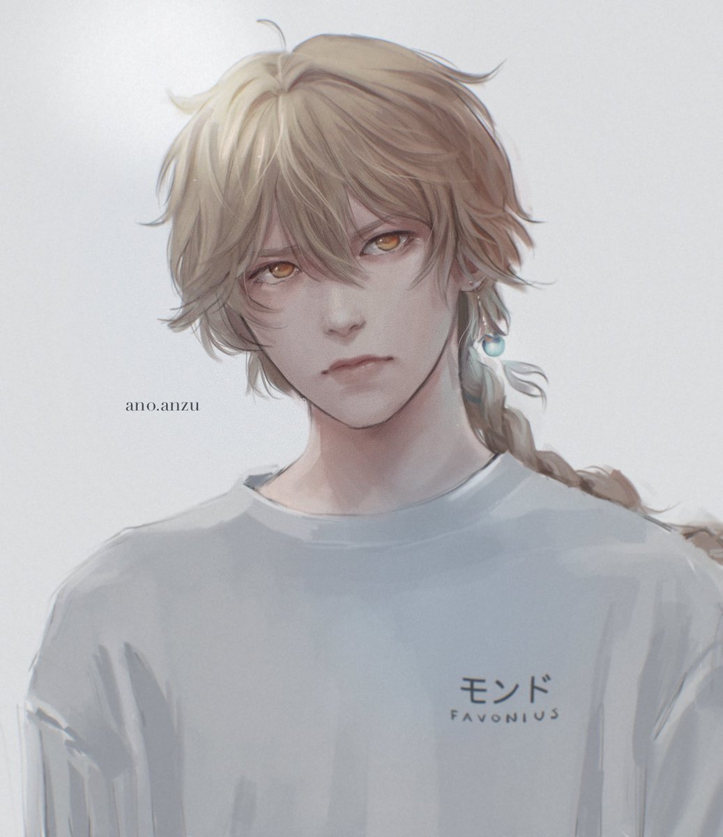 ano_anzu's tweet photo. Quick #aether painting from a little while ago. Um. Basic shirt bc I got tired of drawing genshin fits aha👀 #GenshinImpact Who is your traveler? https://t.co/U7w4Uov7fc