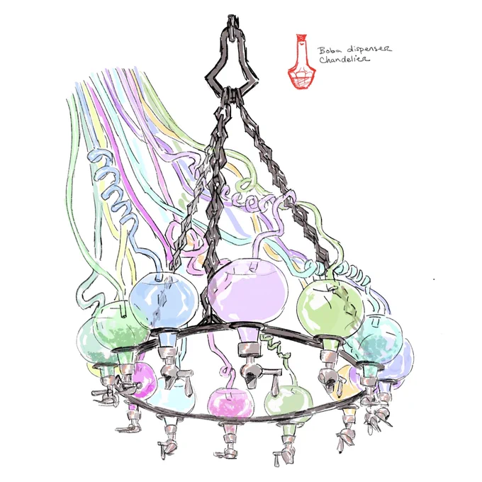 props for my magic boba shop! don't think i ever shared the old one but the other is brand spankin new from last night?✨ boba chandelierrr 