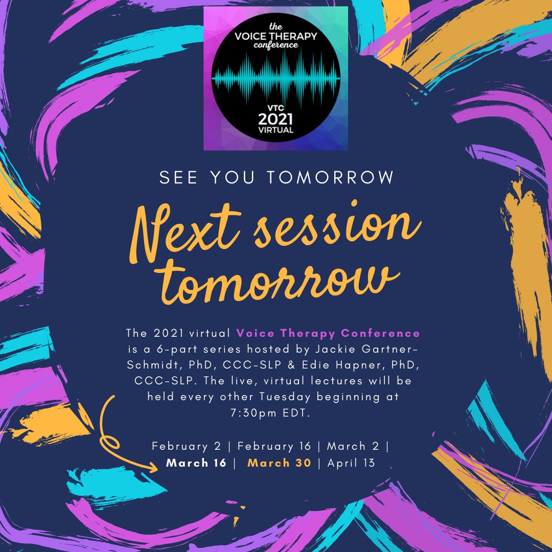 VoiceTxConf's tweet photo. TOMORROW - Join Julie Barkmeier-Kraemer, PhD, CCC-SLP and Jim Coyle, PhD, CCC-SLP, BCS-S, ASHA Fellow for their presentation, "Brain to Voice: Can we please both? Therapy for Neuro-Laryngological Diagnoses."
Learn more by watching this short clip https://t.co/oUSr6zmo4x. https://t.co/bSAC7EcSeh