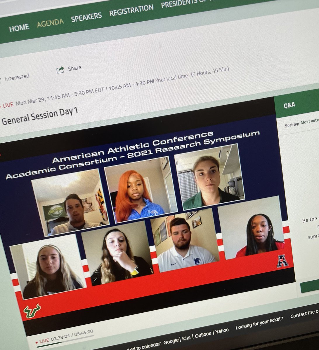 American Athletic Conference Academic Consortium-2021 Research Symposium

A panel with a variety of student athletes across the conference:
Discussing Mental Health, Balance, Wellness

Thanks @swill3y !
