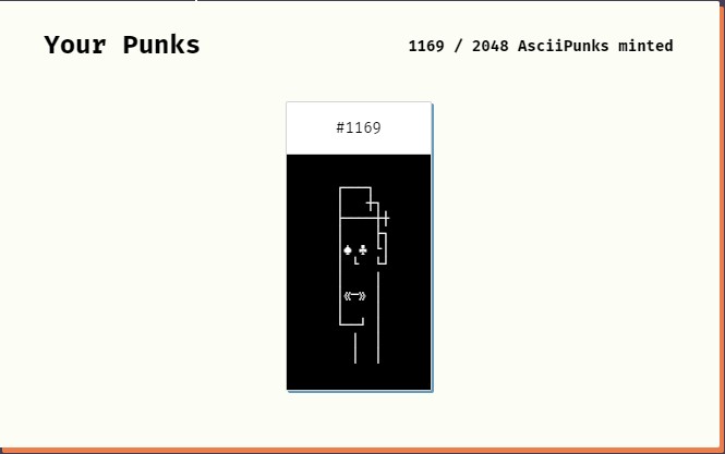 justinmaller's tweet image. Ok i saw @ThankYouX buy #asciipunks so I bought one too. Used 777 as a seed and got # 1169 🤯