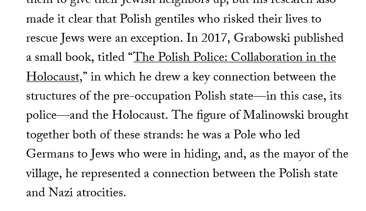 wybranowski's tweet photo. Pani @mashagessen "zaktualizowała" swoj tekst zmieniając lead i... dopisując ustalenia Grossa.

 I dalej - powołując się na @jgrabows twierdzi, że istnieje związek między strukturami II Rzeczypospolitej (policją) - a Holocaustem w czasie II WS. Kuriozum. https://t.co/76X44PptFS