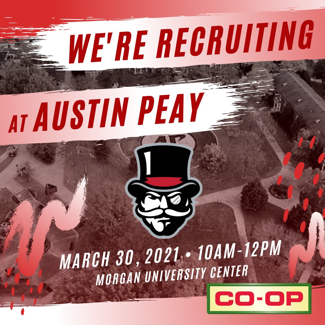 TFC_TrainingEd's tweet photo. Our first in-person #CareerFair of 2021! We are excited to be on Austin Peay's campus recruiting for our #CooperativeTrainee positions and informing underclassmen about our #SummerInternship opportunities for 2022. Come learn about a career with Co-op! https://t.co/NqYWR4ur4p