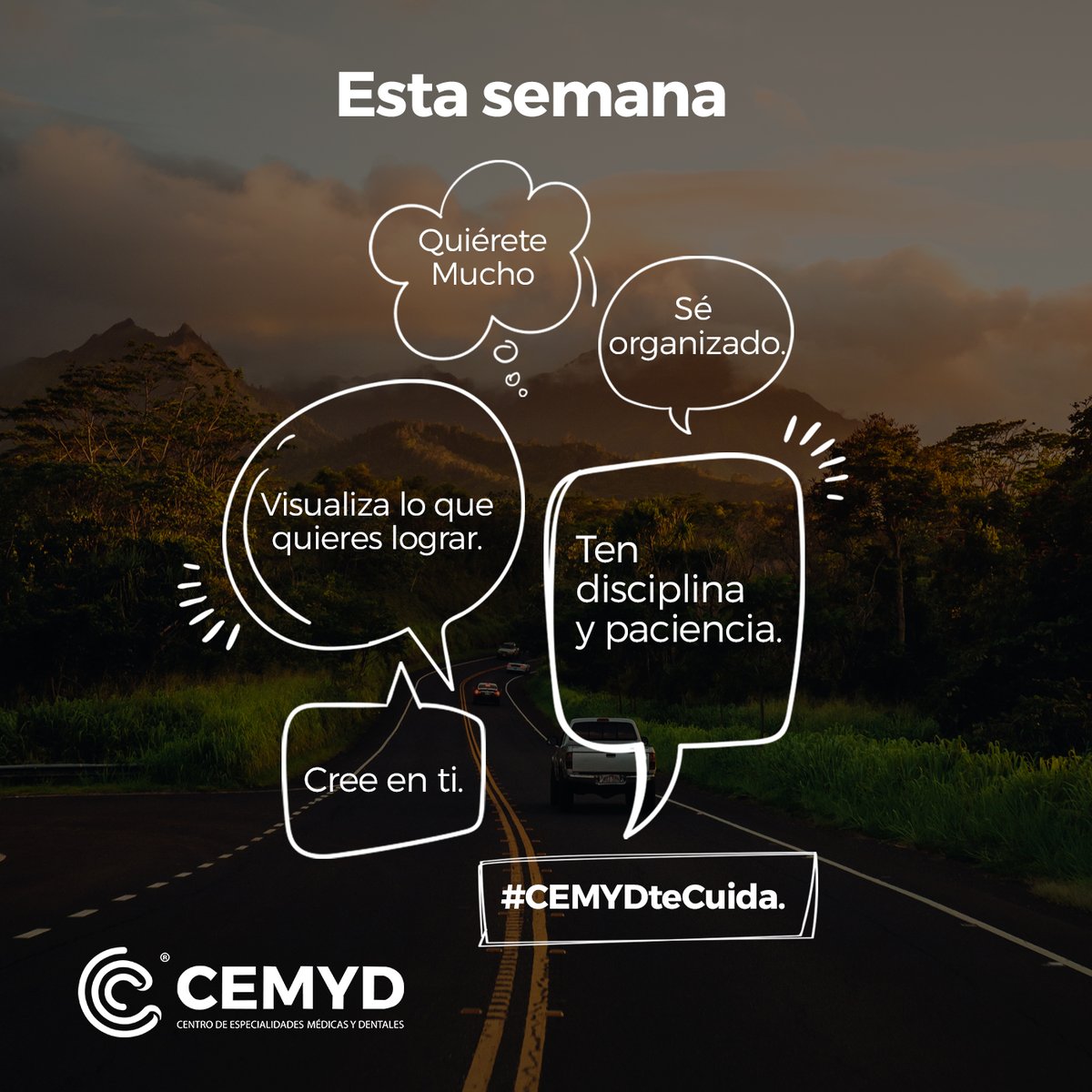 Cemyd1's tweet photo. “Da el primer paso con fe. No tienes que ver todas las escaleras, sólo da el  primer paso”🎯
Excelente inicio de semana. ✨
#CEMYDteCuida #FelizLunes https://t.co/2lJCp7zw34