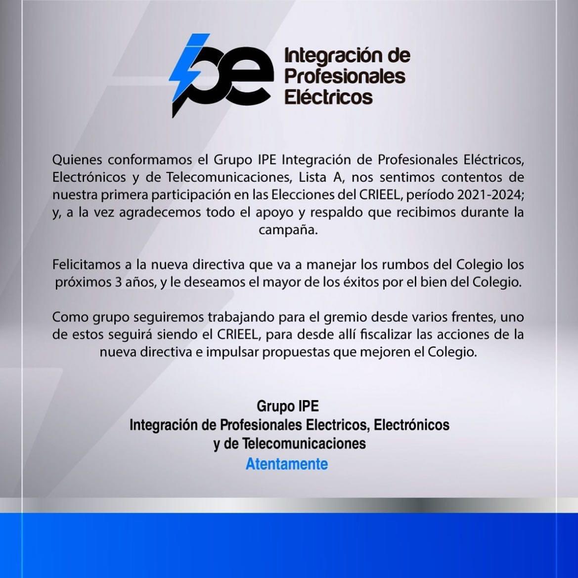 ipe2021's tweet photo. Queridos colegas queremos agradecer a todas las personas que apoyaron este proyecto, somos un grupo de trabajo que continuará trabajando en beneficio de todos ustedes, en los próximos días estaremos dando a conocer más detalles de todo lo que se viene en beneficio de todos https://t.co/0wr90pLkt8
