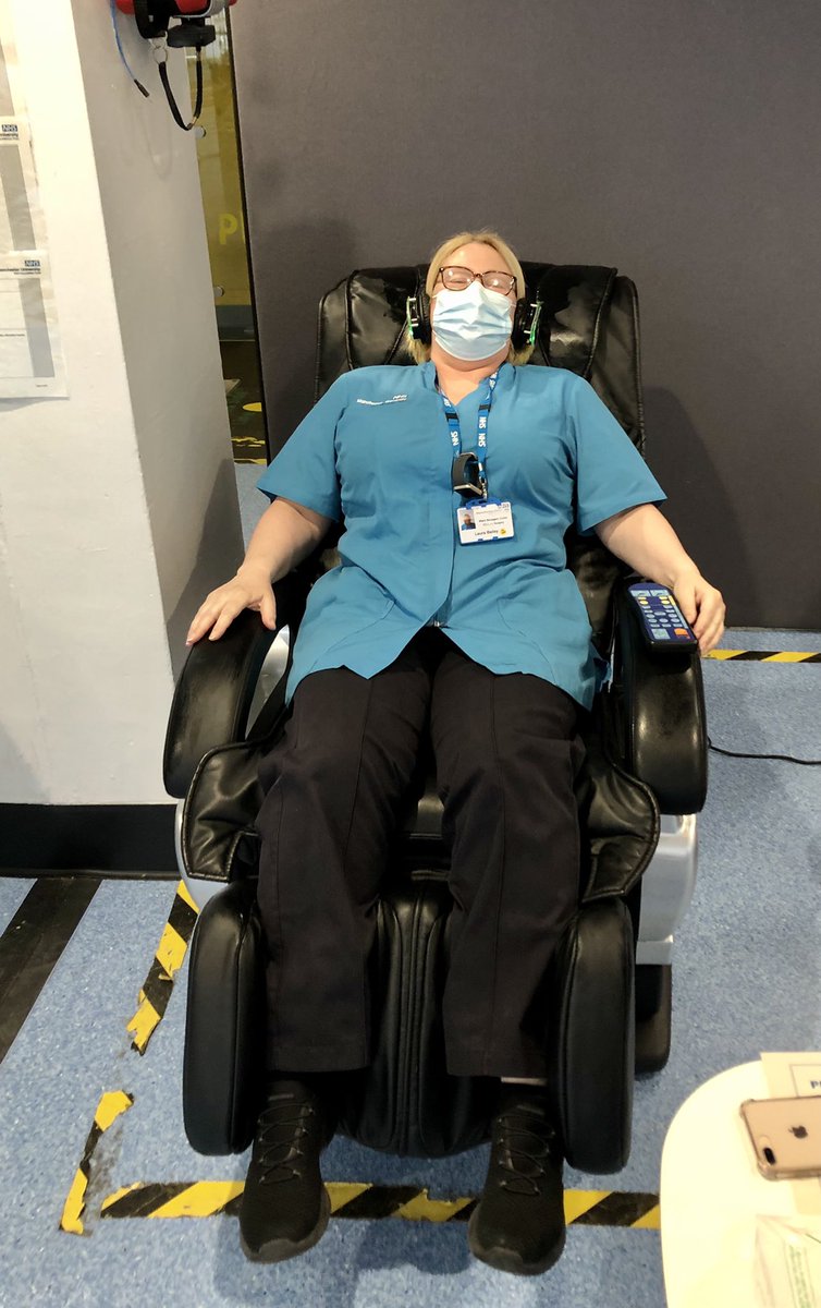 charbow1's tweet photo. It’s the start of our Reflect &amp; Refocus week at WTWA.  Why not pop down to one of our well-being stations &amp; try the amazing massage chairs @MFTnhs , @wellbeingmatron, @TntTracy73,@mftMedicineWTWA https://t.co/YhrUqRi33T