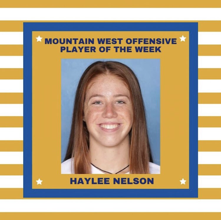 San José State junior outside hitter Haylee Nelson has been named the Mountain West Volleyball Offensive Player of the Week again for her performances last week v. New Mexico &amp; San Diego State. Congratulations! 💙🏐💛 #SpartanUp