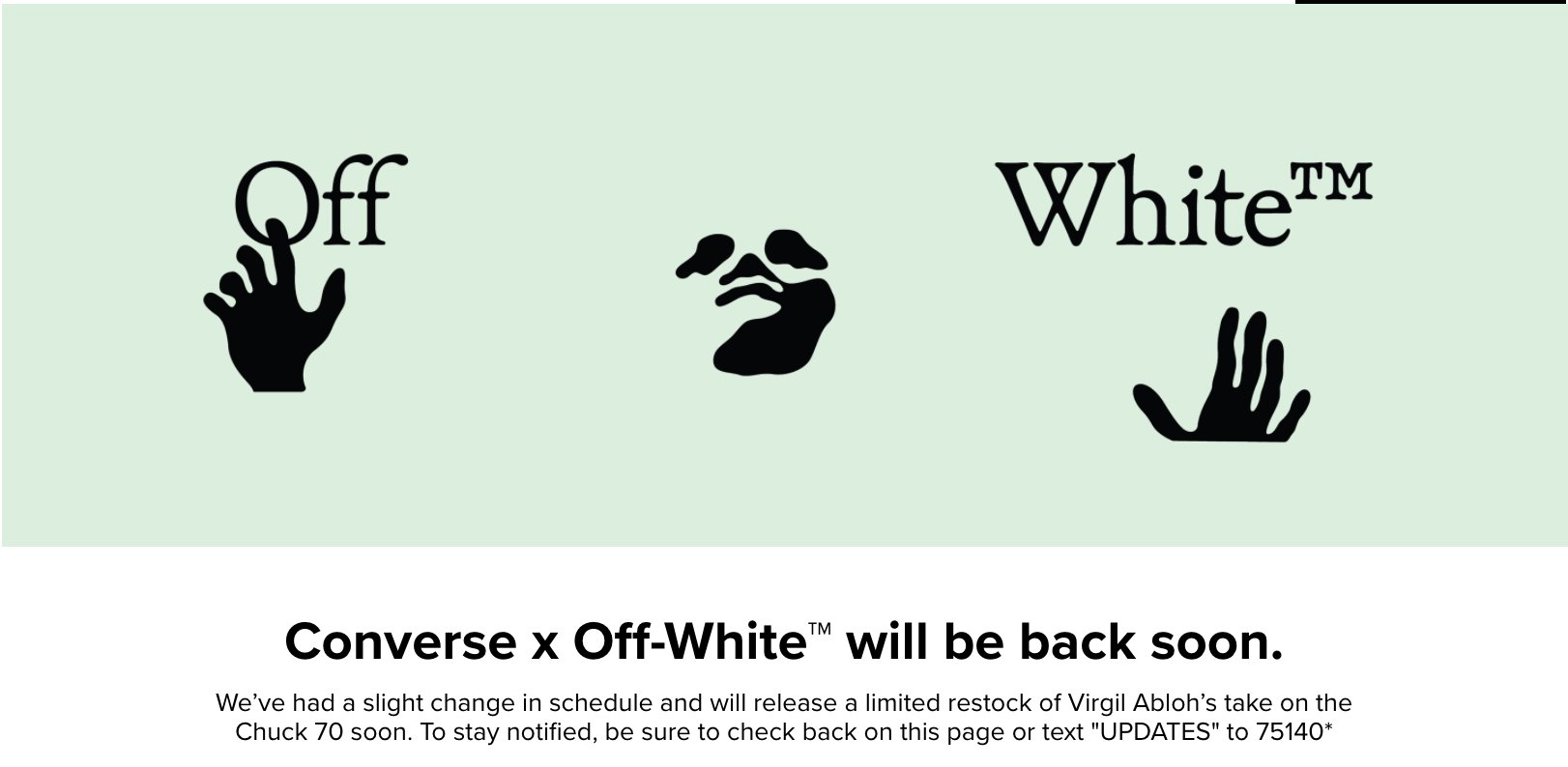 converse off white delayed