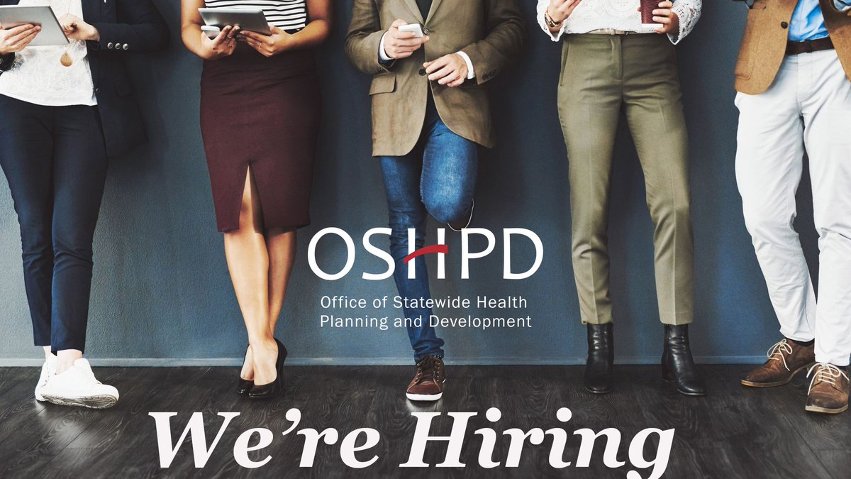 CA_HCAI's tweet photo. #OSHPD has several open positions right now! We're hiring for a Service Desk Technician ($4,214 - $7,463 per month), Staff Services Analyst ($3,298 - $5,360), Hospital Disclosures Compliance Manager ($6,124 - $7,608), and a Budget Officer ($6,124 - $7,608) https://t.co/AUidcAk4JU https://t.co/BLG4jL7vCX