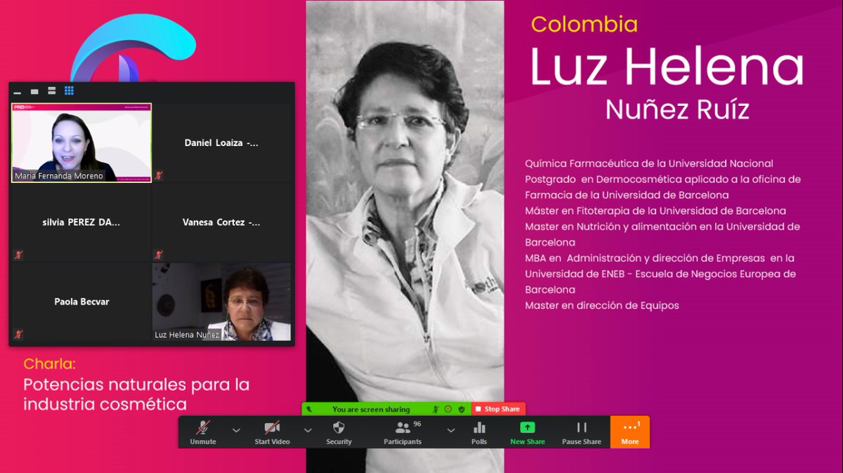maferleonm's tweet photo. Contamos con #Colombia en la exposición del tema "Potencias Naturales para la Industria Cosmética". La Dra. Luz Helena Nuñez, docente universitaria con su excelente conferencia sobre este tema. #BeautyAndHomeCareEc @procosmeticosec https://t.co/6SnAzGzUfT