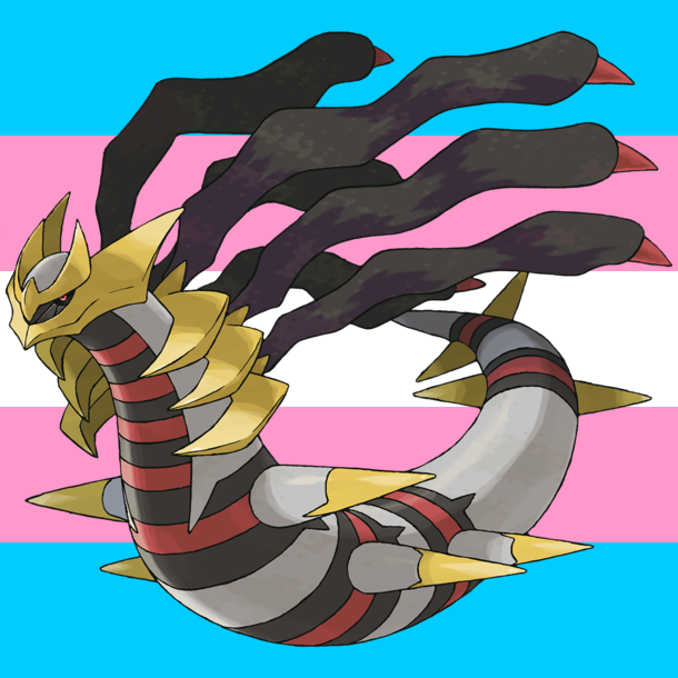 TransPokemonBot's tweet photo. Giratina is trans https://t.co/ueLrJeny4n