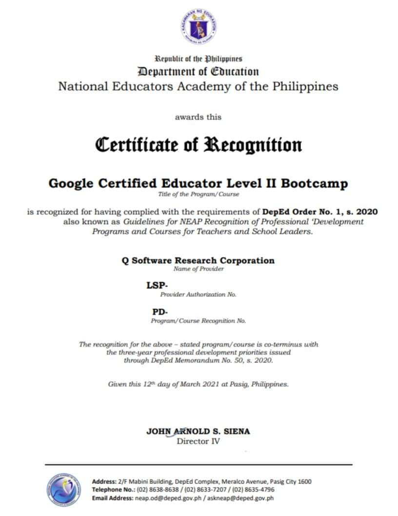 qsrcorp's tweet image. QSR proudly announces that our training programs are all recognized by DepEd, through the National Educators Academy of the Philippines! QSR is also an Authorized Learning Service Provider under NEAP.

#GoogleWorkspaceForEducation #GoogleEdu #GSuiteEdu #gsuiteforeducation