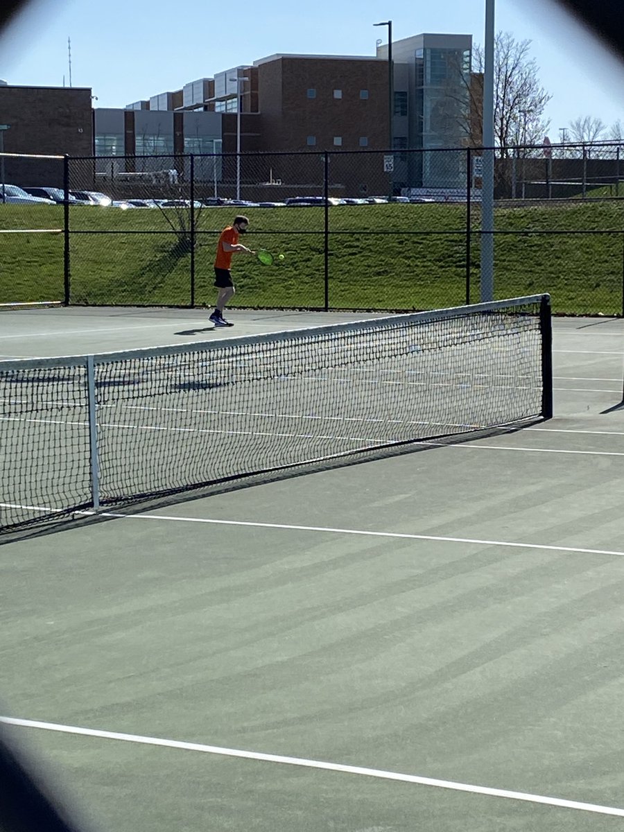 Aaron Fry in singles action during the first PV athletic event of the spring.