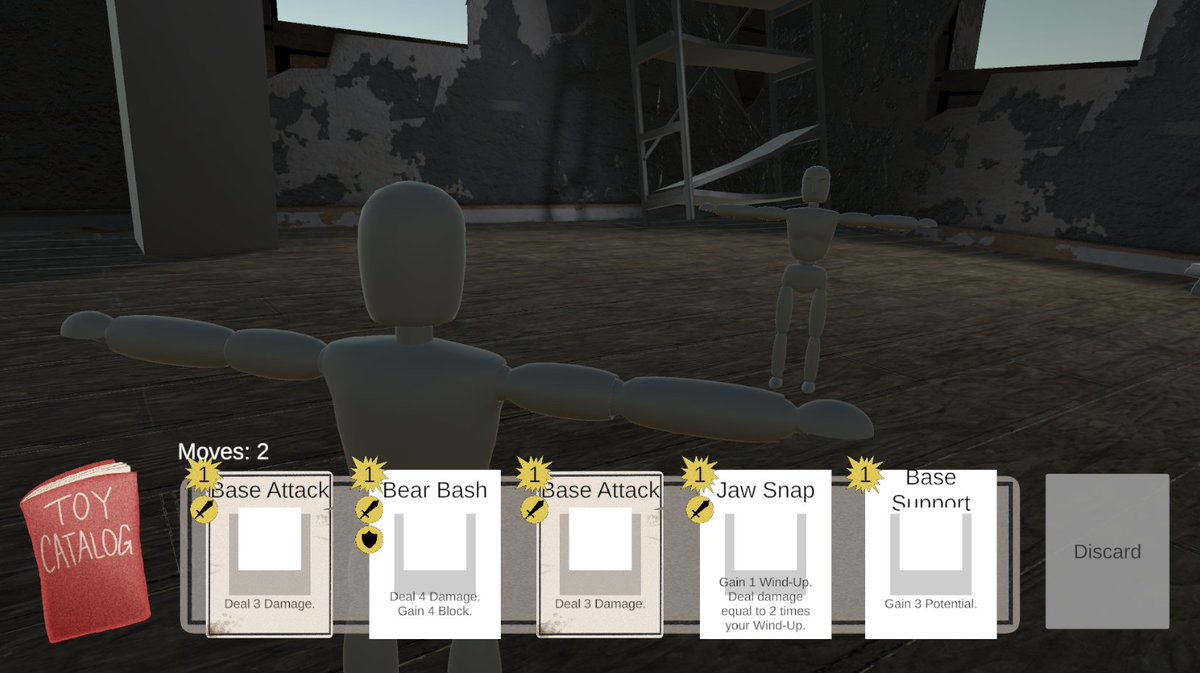 TylerTheGameDev's tweet image. First look at Discarded, a toy-smashing deck builder set in a derelict world! Team Walrus&apos;s major production project!
@AIE_USA #studentdev #deckbuilder #gamedev #madeinunity