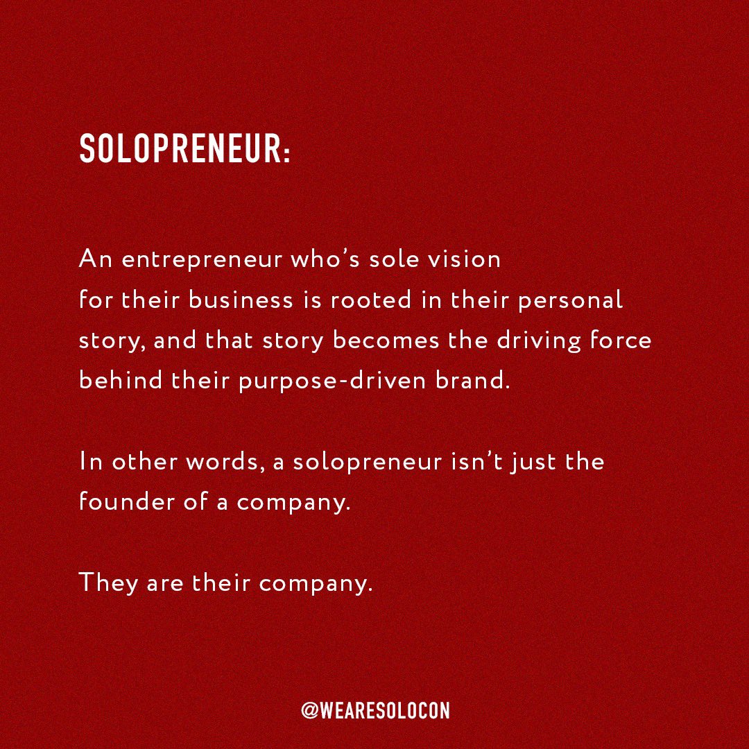 We’re on a mission to redefine what it means to be a Solopreneur. Care to join us? #SoloCon #OnlyWith