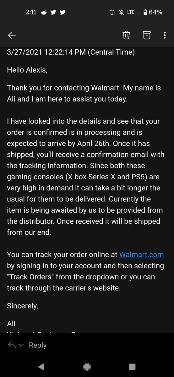 Teddy110312's tweet photo. @JosephD50881104 @BotConsoles Not 3/18, but here's an email I got a couple days ago https://t.co/4HGQlGQFun