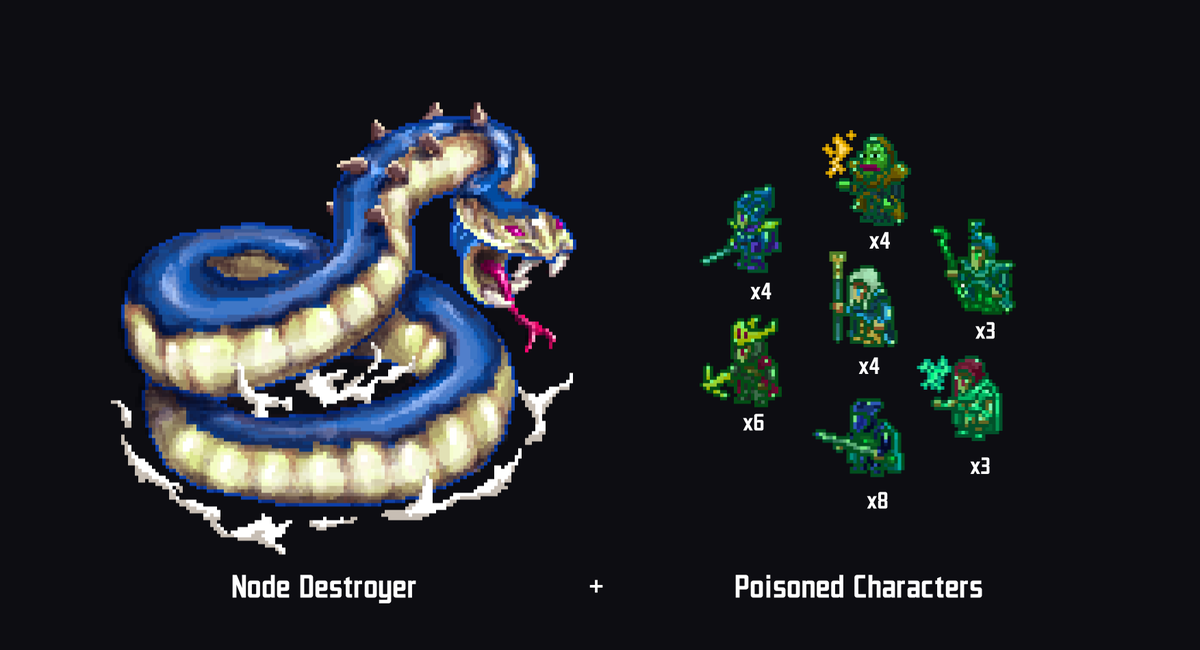 CryptoniaOf's tweet photo. Legends Of Cryptonia 
Creature 01 - Node Destroyer 

Auction end in 1 hour ⌛️⌛️⌛️ on @opensea
Price is now 0,2625 ETH 🔥

https://t.co/Kff0QbgnXq

Buyer of this #NFT will receive all the [Poisoned] characters with it 🐍 https://t.co/CBiKZt2sEz