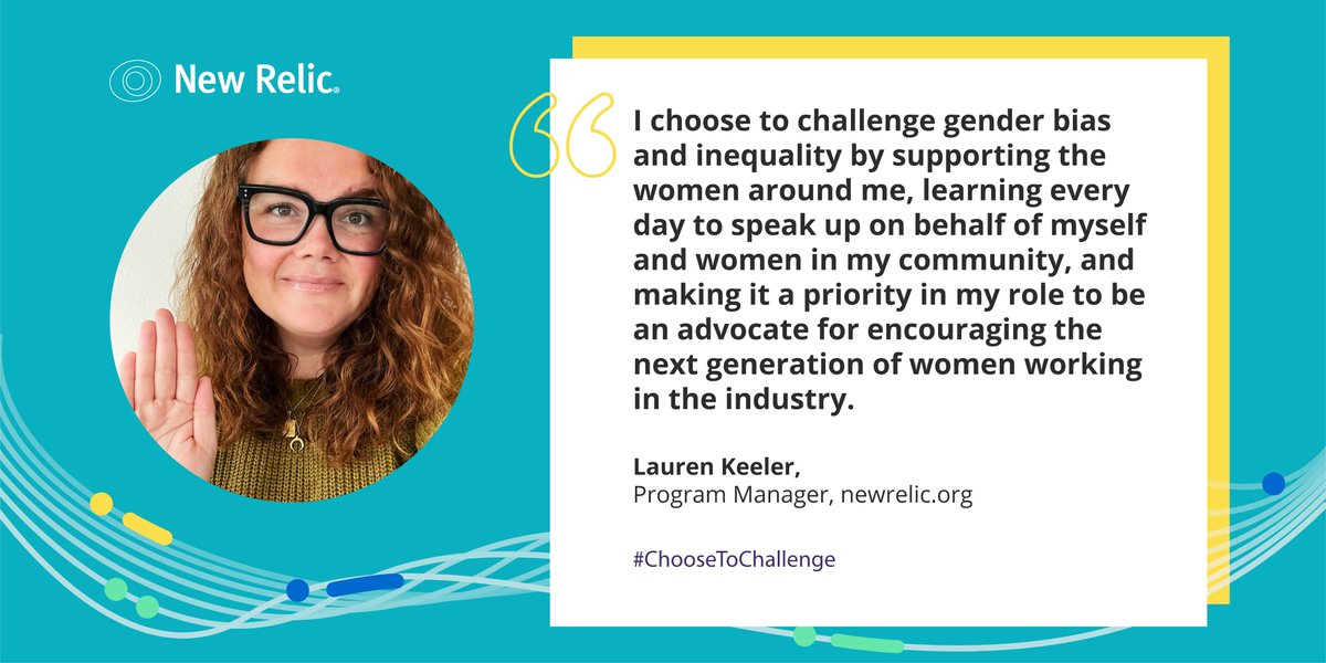 newrelic's tweet photo. In honor of #WomensHistoryMonth, we're sharing how women at New Relic around the globe #ChooseToChallenge gender bias and inequality.

✋🏻 @lakeeler shares how she's fighting for an equal world. https://t.co/0jMEonvz5r