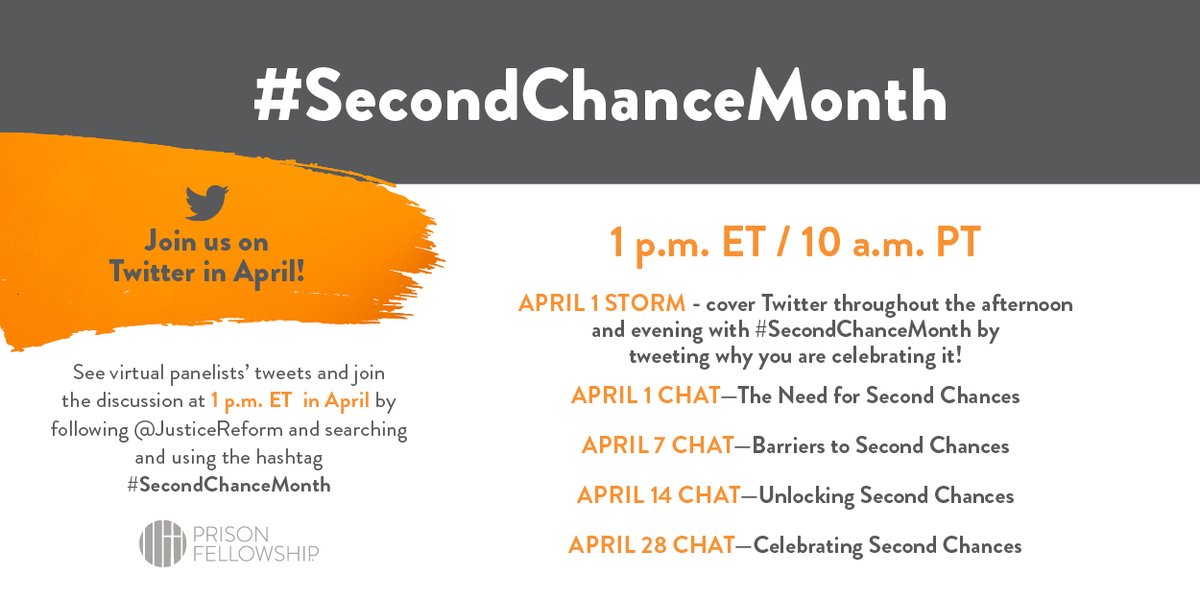 JusticeReform's tweet photo. Join us this Thursday at 1 pm as we discuss the need for second chances during our first #SecondChanceMonth Twitter Chat with @drantipas @RepDougCollins @arthurrizer @pastorjonkelly @_marcus_bullock. @DavidLeeGarlock @Prof_Andrisse https://t.co/CLT3FJ1YMd