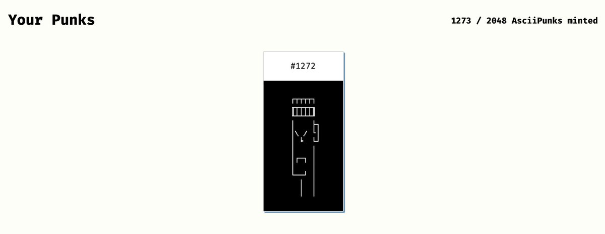 arltcollector's tweet image. fun #asciipunks #1272 cc: @nassredean