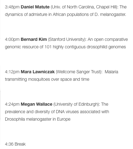 Dros_EU's tweet photo. Join is tomorrow at 3pm (EDT) for our workshop on "A community based approach to understanding Drosophila Evolution across Space and Time (DEST)". Besides #DrosEU and #DrosRTEC consortium members we will have talks by @danielrmatute @marakat and @Bernard_Y_Km #Dros21 @GeneticsGSA https://t.co/qGxFwvm2y1