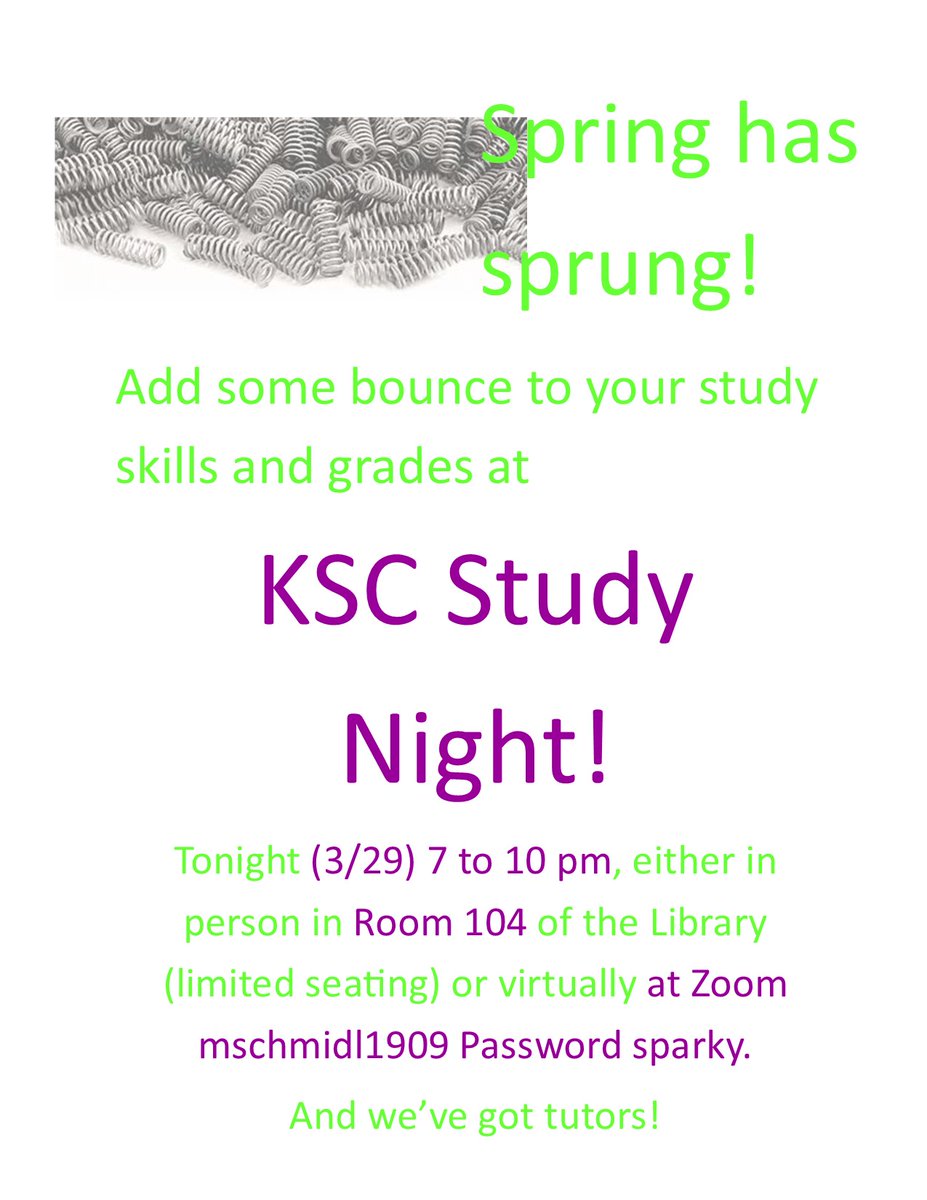 KSCAspire's tweet photo. Hey all! #KSCStudyNight tonight at 7pm start time. Back in the same old place at the same old time! Hope to see you around tonight - Mark https://t.co/Q8tfraalY7